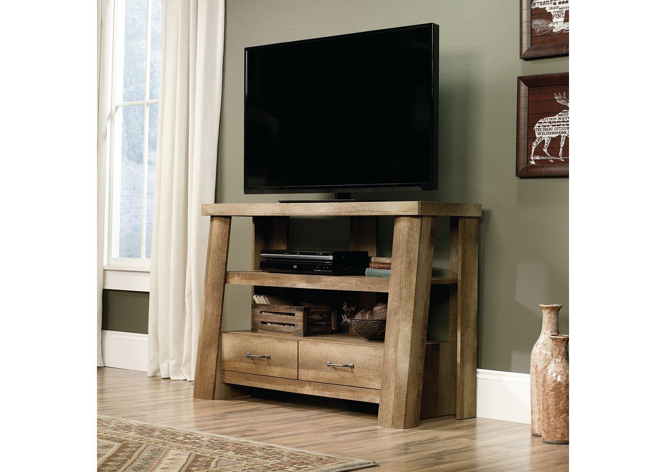 Boone Mountain Craftsman Oak Anywhere Console,Sauder